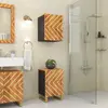 Image de vidaXL Armoire de salle de bain marron et noir 38x33,5x58 cm bois massif mangue