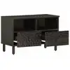 Image de vidaXL Armoire TV noire 70x33x46 cm bois massif mangue