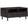 Image de vidaXL Table basse noire 80x54x40 cm en bois massif de manguier