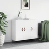 Image de vidaXL Sideboard blanc brillant 90x34x80 cm bois composite