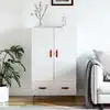 Image de vidaXL Highboard blanc brillant 69,5x31x115 cm Bois composite