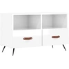 Image de vidaXL Armoire TV blanc brillant 80x36x50 cm Bois composite