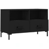 Image de vidaXL Armoire TV noire 80x36x50 cm Bois composite