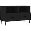 Image de vidaXL Armoire TV noire 80x36x50 cm Bois composite