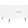 Image de vidaXL Table basse blanche 50x50x40 cm bois composite
