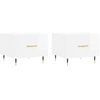 Image de vidaXL Tables basses 2 pcs. Blanc brillant 50x50x40 cm Bois composite