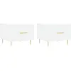 Image de vidaXL Tables basses 2 pcs. Blanc 50x50x40 cm Bois composite