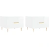 Image de vidaXL Tables basses 2 pcs. Blanc brillant 50x50x40 cm Bois composite