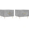 Image de vidaXL Tables basses 2 pcs. Gris béton 50x50x40 cm Bois composite