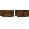Image de vidaXL Tables basses 2 pcs. Chêne fumé 50x50x40 cm Bois composite