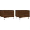 Image de vidaXL Tables basses 2 pcs. Brun imitation chêne 50x50x40 cm bois composite