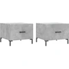 Image de vidaXL Tables basses 2 pcs. Gris béton 50x50x40 cm Bois composite