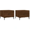 Image de vidaXL Tables basses 2 pcs. Brun imitation chêne 50x50x40 cm bois composite