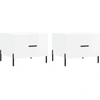 Image de vidaXL Tables basses 2 pcs. Blanc brillant 50x50x40 cm Bois composite