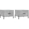 Image de vidaXL Tables basses 2 pcs. Gris béton 50x50x40 cm Bois composite