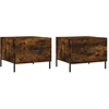 Image de vidaXL Tables basses 2 pcs. Chêne fumé 50x50x40 cm Bois composite