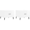 Image de vidaXL Tables basses 2 pcs. Blanc brillant 50x50x40 cm Bois composite