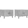 Image de vidaXL Tables basses 2 pcs. Gris béton 50x50x40 cm Bois composite