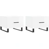 Image de vidaXL Tables basses 2 pcs. Blanc brillant 50x50x40 cm Bois composite