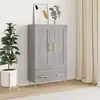 Image de vidaXL Highboard Gris Sonoma 69,5x31x115 cm Matériau dérivé du bois