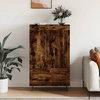 Image de vidaXL Highboard chêne fumé 69,5x31x115 cm Bois composite
