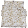 Image de vidaXL Ensemble de literie blanc et brun 200x200 cm coton