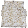 Image de vidaXL Ensemble de literie blanc et brun 200x200 cm coton