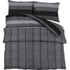 Image de vidaXL Ensemble de literie gris foncé 200x200 cm coton