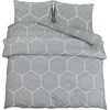 Image de vidaXL Ensemble de literie Gris 220x240 cm coton