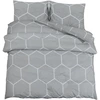 Image de vidaXL Ensemble de literie Gris 260x240 cm Coton