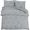 Image de vidaXL Ensemble de literie Gris 140x200 cm coton