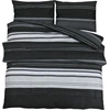 Image de vidaXL Ensemble de literie noir et blanc 200x220 cm coton