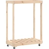 Image de vidaXL Étagère à bois de cheminée avec roulettes 76,5x40x108 cm Pin massif