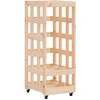 Image de vidaXL Étagère à bois de cheminée avec roulettes 40x49x110 cm pin massif