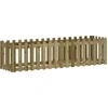 Image de vidaXL Lit surélevé Design clôture à lattes 200x50x50 cm Bois de pin imprégné