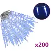 Image de Guirlande lumineuse cône de glace 200 LED bleu 20 m acrylique PVC