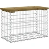 Image de vidaXL Banc de jardin en gabions 63x31,5x42 cm Bois de pin imprégné