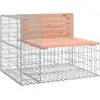 Image de vidaXL Banc de jardin en gabions 92x71x65,5 cm Bois massif Douglas