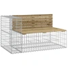 Image de vidaXL Banc de jardin en gabions 122x71x65,5 cm Bois de pin imprégné