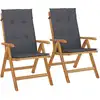 Image de vidaXL Chaises de jardin avec coussins 2 pcs. Bois massif teck