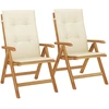 Image de vidaXL Chaises de jardin avec coussins 2 pcs. Bois massif teck