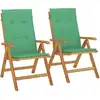 Image de vidaXL Chaises de jardin avec coussins 2 pcs. Bois massif teck