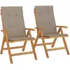 Image de vidaXL Chaises de jardin avec coussins 2 pcs. Bois massif teck