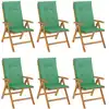 Image de vidaXL Chaises de jardin avec coussins 6 pcs. Bois massif teck
