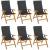 Image de vidaXL Chaises de jardin avec coussins 6 pcs. Bois massif teck