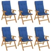 Image de vidaXL Chaises de jardin avec coussins 6 pcs. Bois massif teck