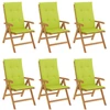Image de vidaXL Chaises de jardin avec coussins 6 pcs. Bois massif teck