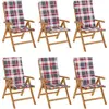 Image de vidaXL Chaises de jardin avec coussins 6 pcs. Bois massif teck