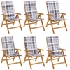 Image de vidaXL Chaises de jardin avec coussins 6 pcs. Bois massif teck