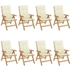 Image de vidaXL Chaises de jardin avec coussins 8 pcs. Bois massif teck